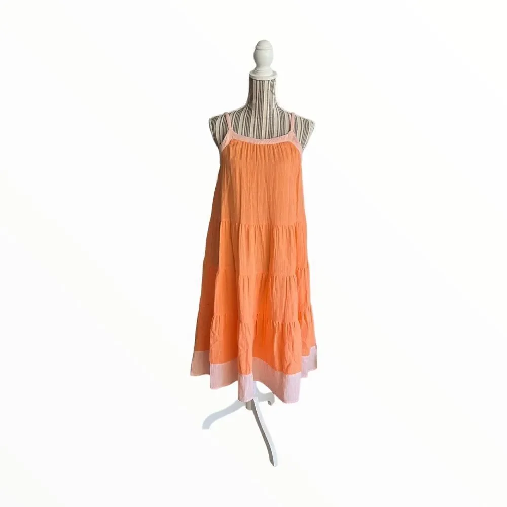 ZARA Kids | Tangerine | PIPED TEXTURED DRESS